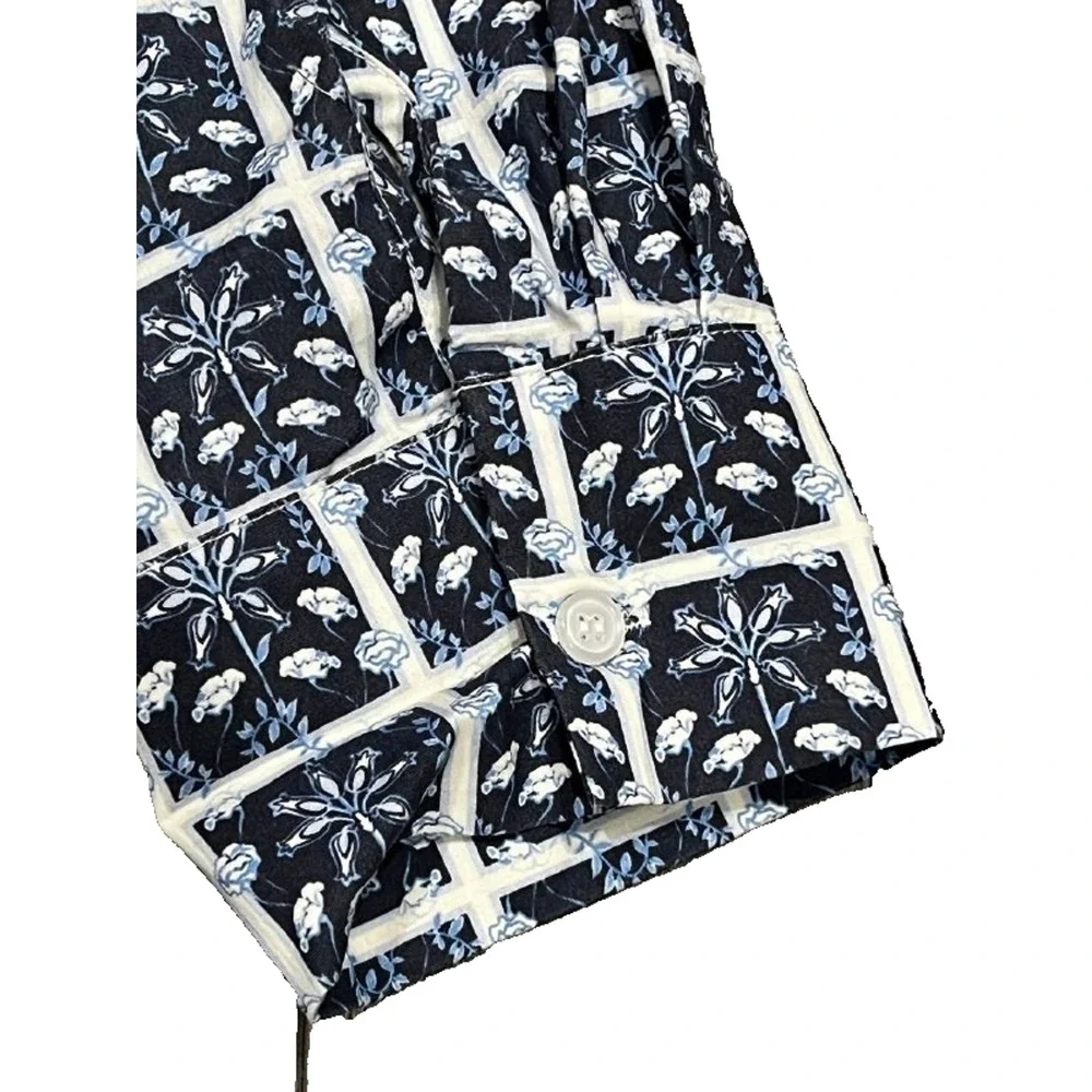 ADDISON BAY Women's cotton blend collared vacation Dress Navy XL A004481 - Picture 7 of 9